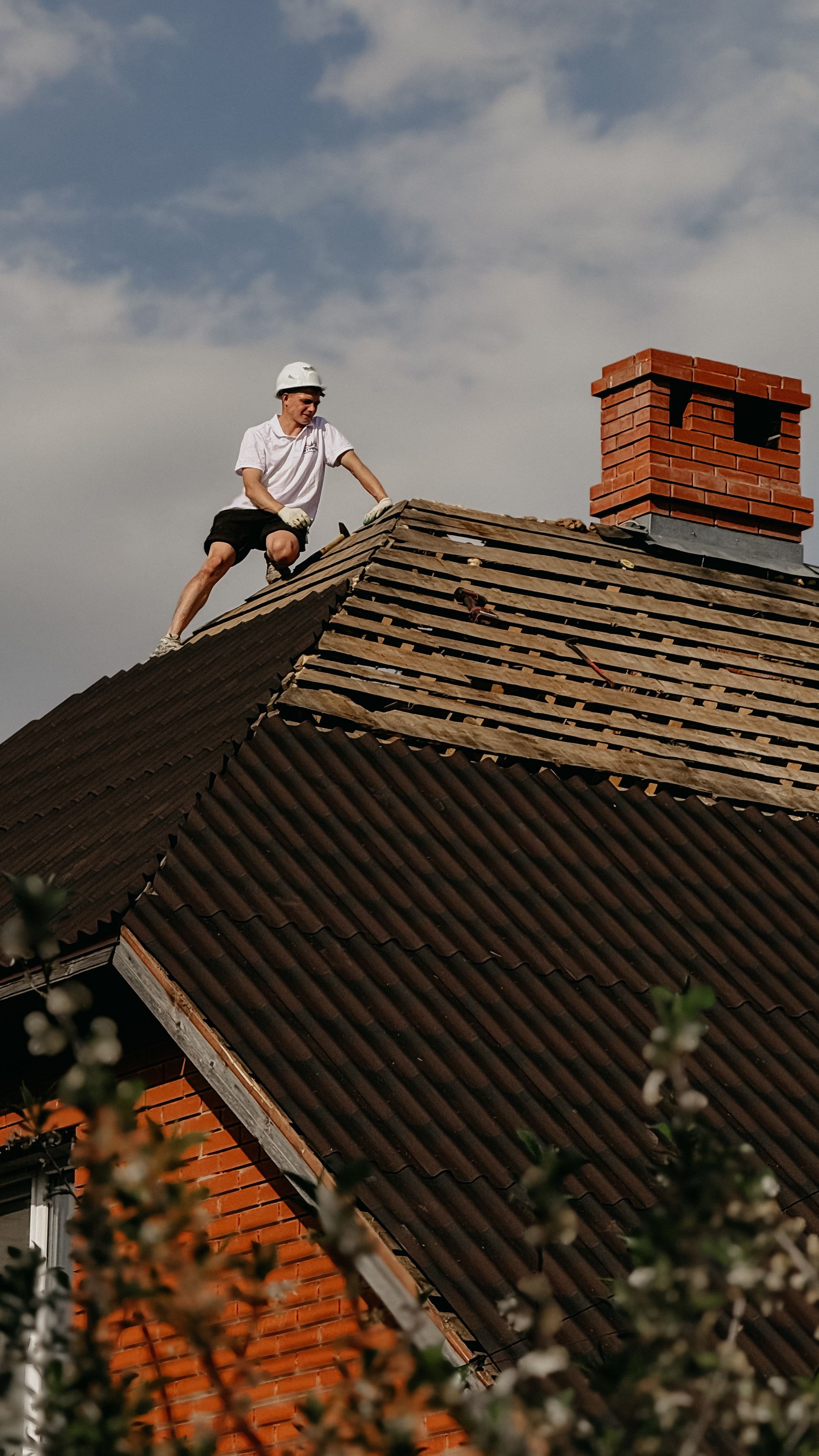 Roof leak repair work